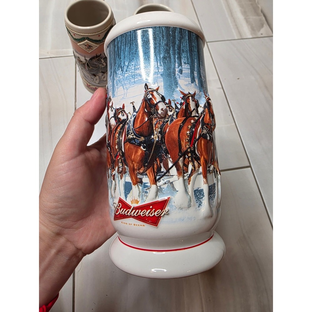 Budweiser Holida Stein Lot 3 1996 American Homestead 2007 Winter's Calm B Series - Picture 16 of 16